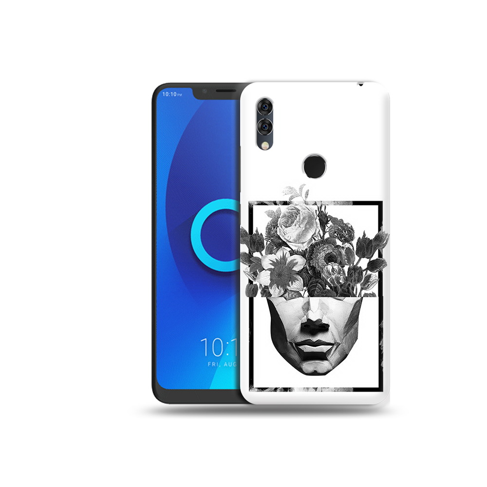 

Чехол MyPads Tocco для Alcatel 5V черно белая ваза в абстракции, Прозрачный, Tocco