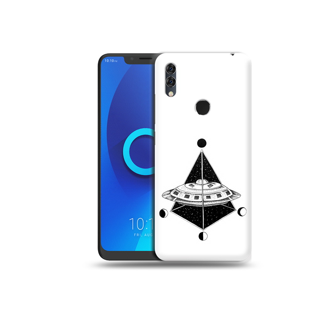 

Чехол MyPads Tocco для Alcatel 5V черно белая летающая тарелка, Прозрачный, Tocco