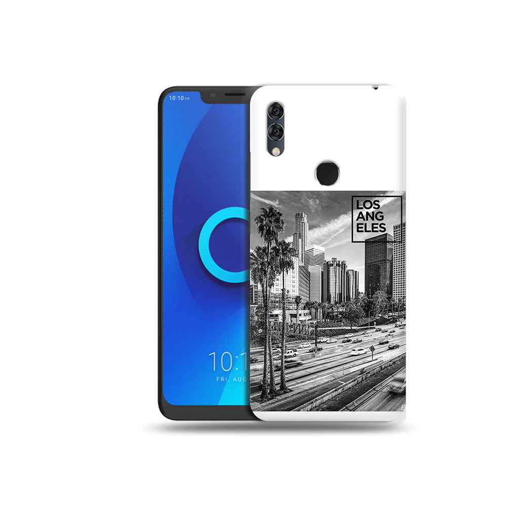 

Чехол MyPads Tocco для Alcatel 5V черно белый лос анджелес, Прозрачный, Tocco