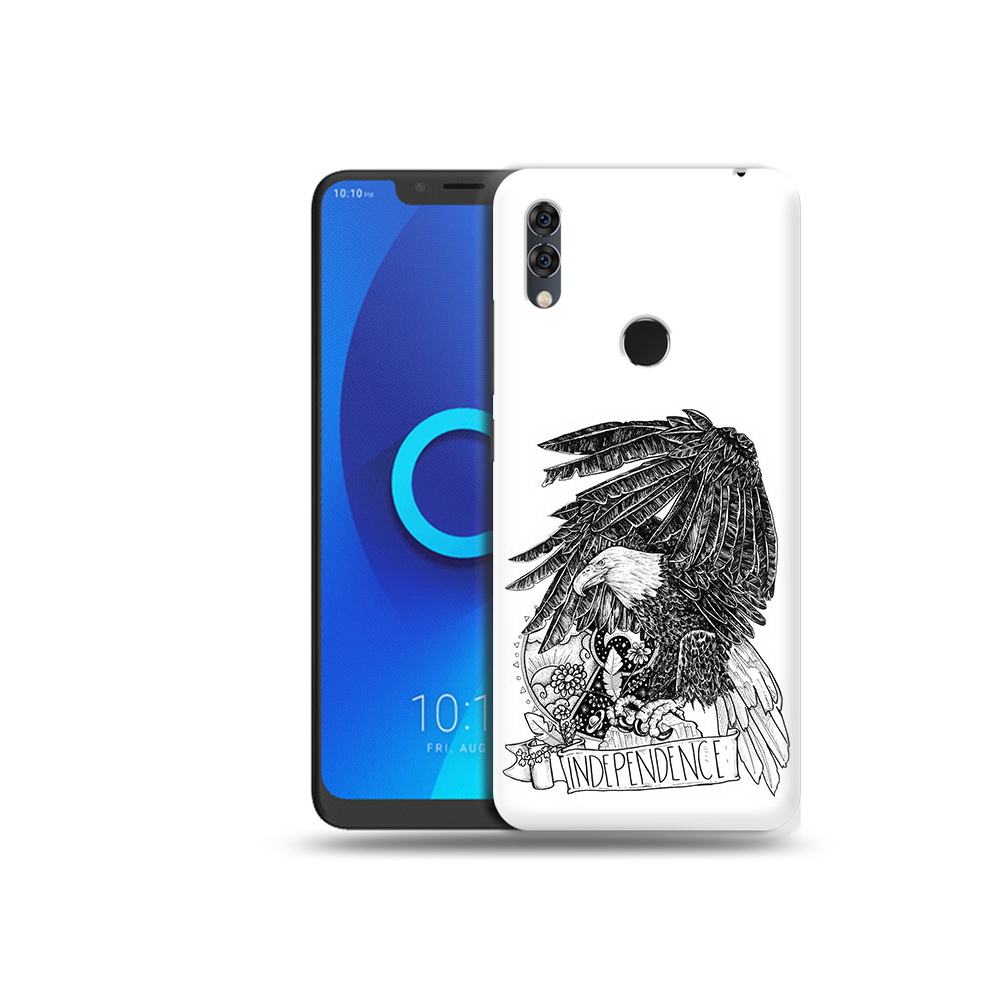 

Чехол MyPads Tocco для Alcatel 5V черно белый сокол, Прозрачный, Tocco