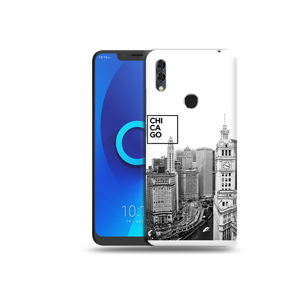 

Чехол MyPads Tocco для Alcatel 5V черно белый чикаго, Прозрачный, Tocco