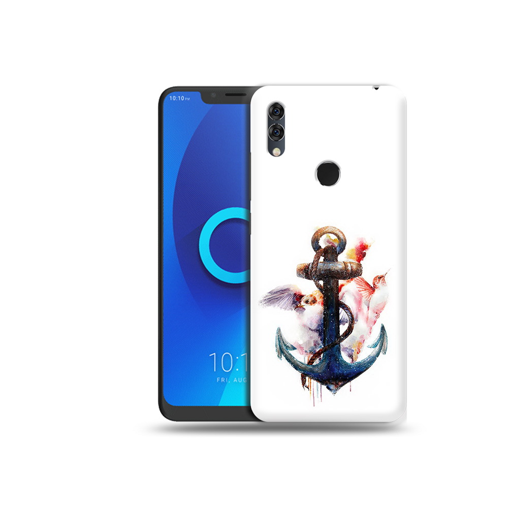 

Чехол MyPads Tocco для Alcatel 5V якорь с птицами, Прозрачный, Tocco