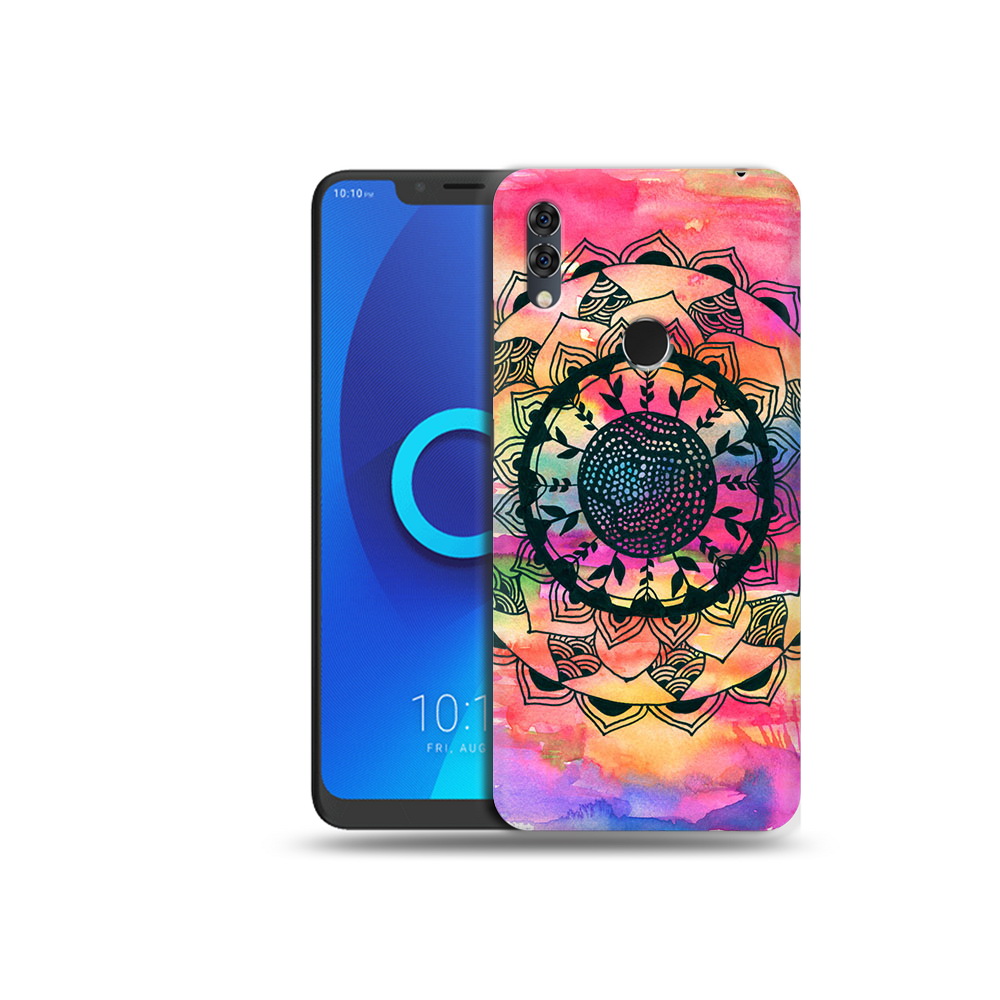 

Чехол MyPads Tocco для Alcatel 5V яркая абстракция круглый цветок, Прозрачный, Tocco