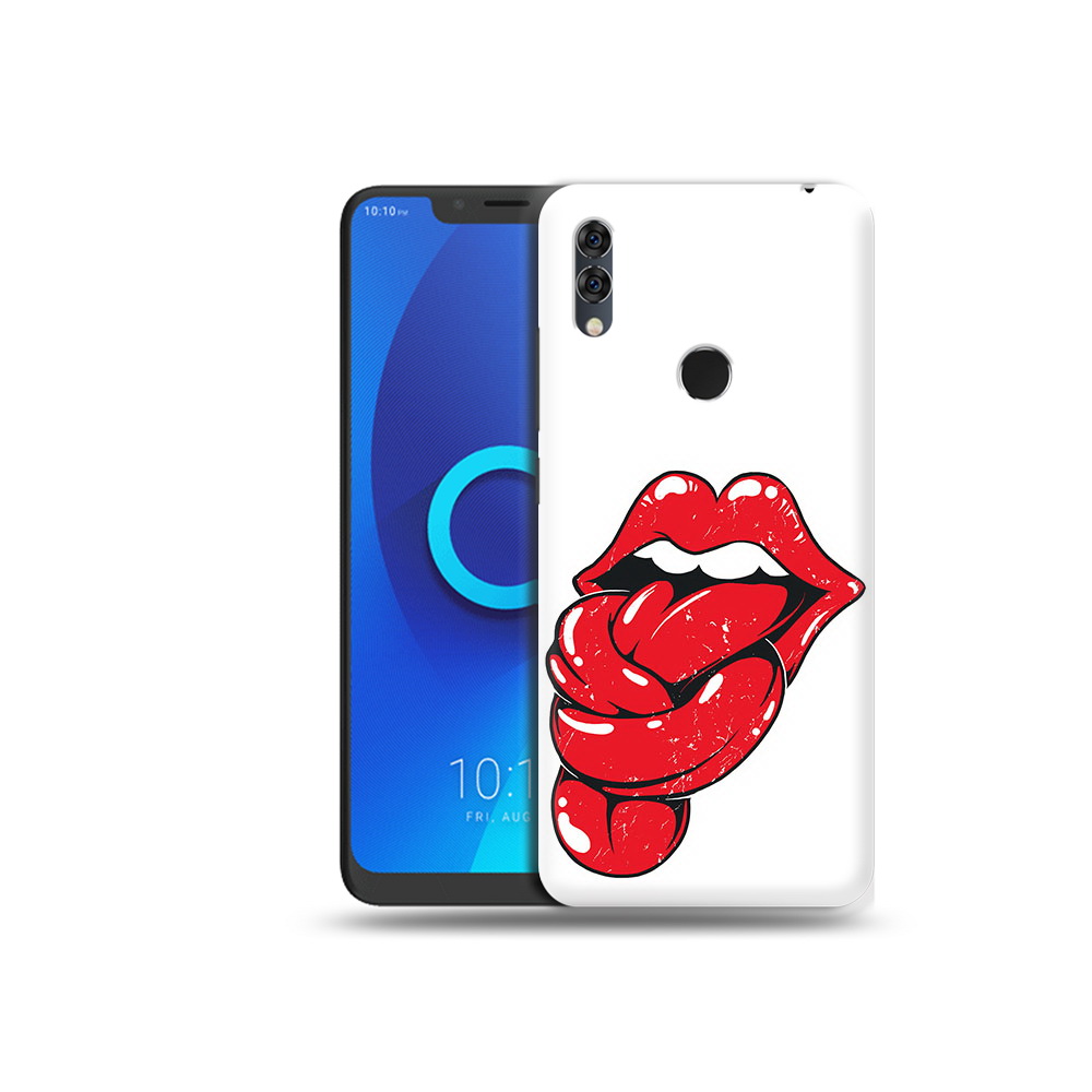 

Чехол MyPads Tocco для Alcatel 5V яркие губы с языком, Прозрачный, Tocco