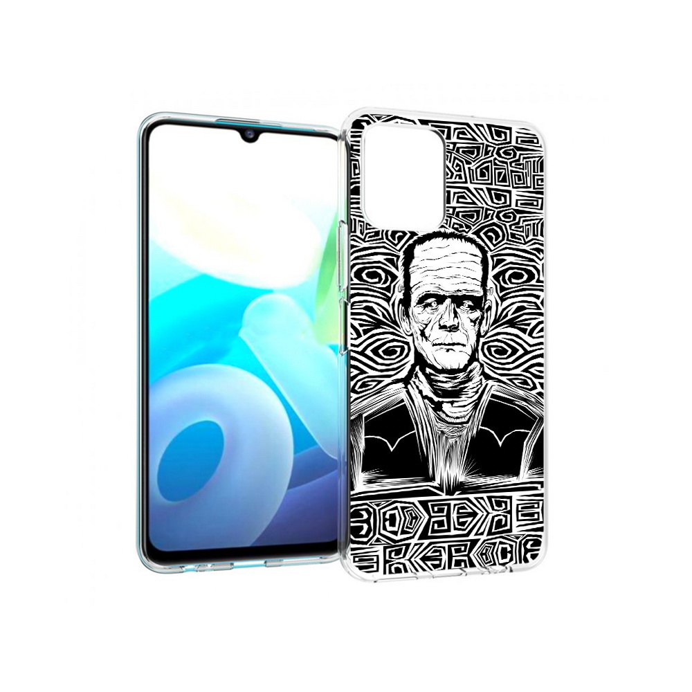 

Чехол MyPads Tocco для Vivo Y15s франкенштейн черно белый (PT224456.390.661), Прозрачный, Tocco