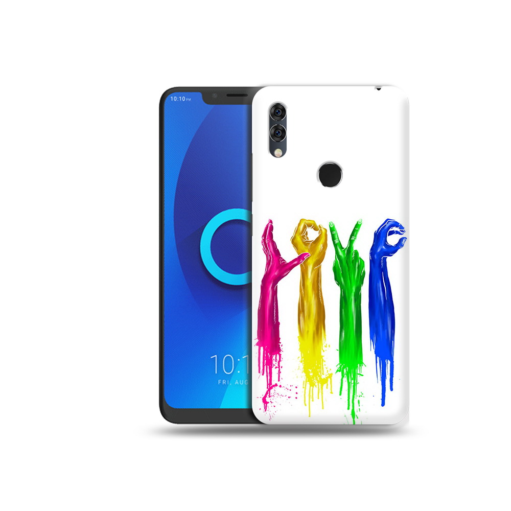 

Чехол MyPads Tocco для Alcatel 5V яркие руки love, Прозрачный, Tocco