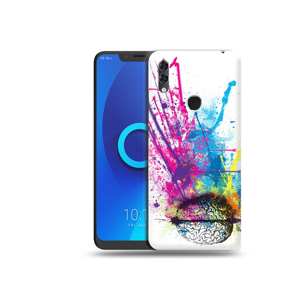 

Чехол MyPads Tocco для Alcatel 5V яркий красочный мозг, Прозрачный, Tocco