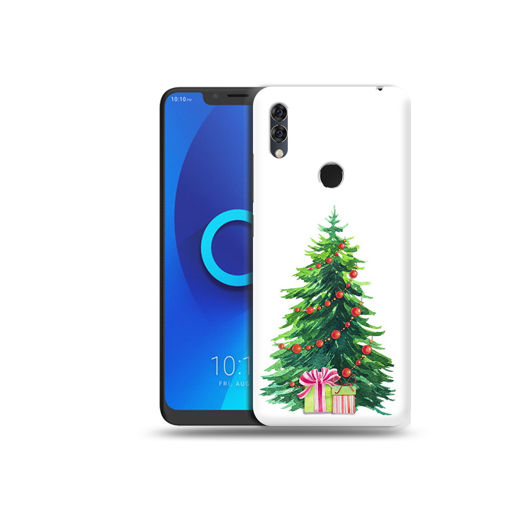 

Чехол MyPads Tocco для Alcatel 5V Елка новогодняя с подарками акварель, Прозрачный, Tocco