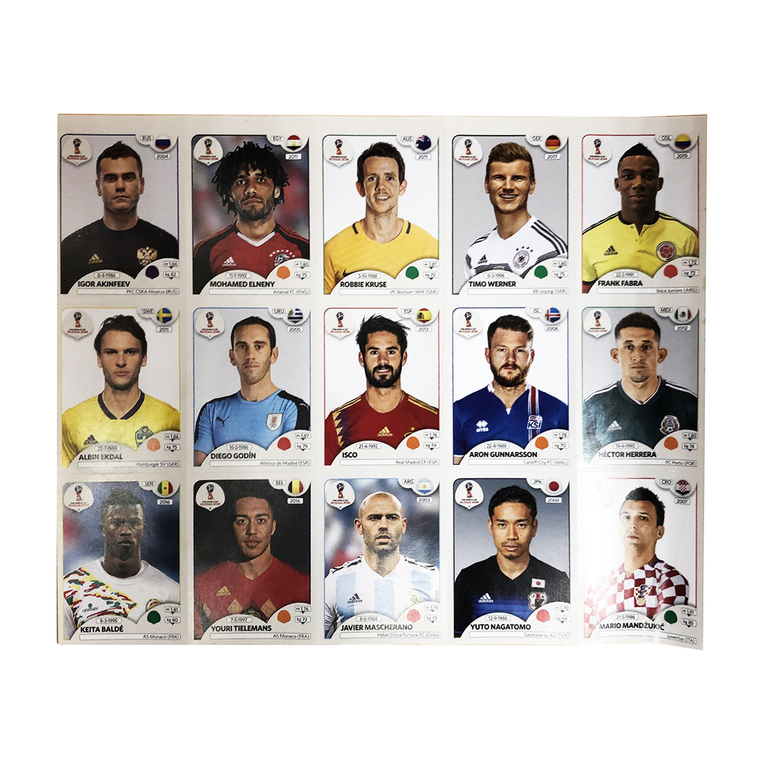 

лист наклеек panini чемпионат мира по футболу fifa 2018™