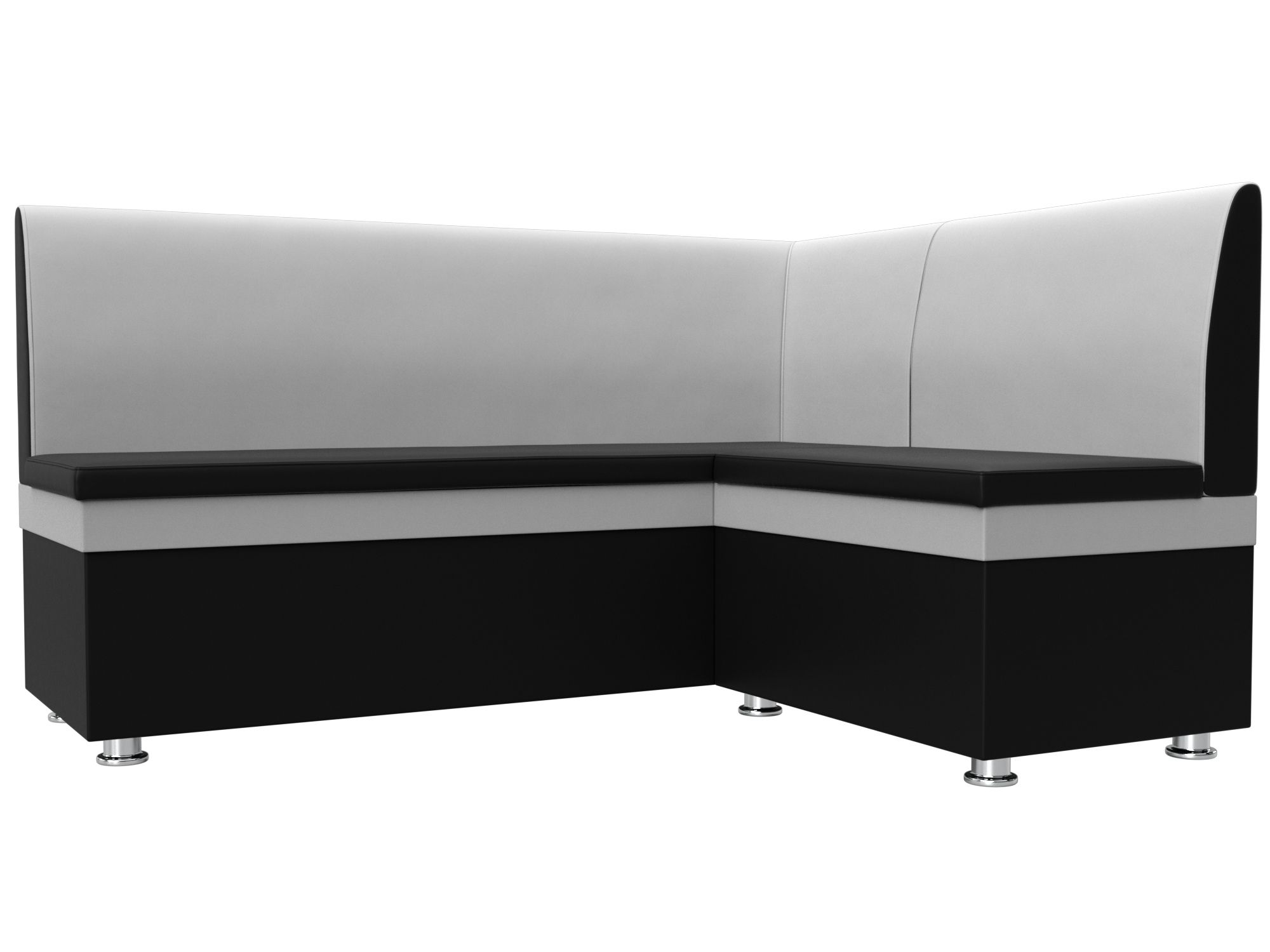 

Диван кухонный Лига Диванов Уют правый угол 150х125х88, искусственная кожа, белый/черный, Уют