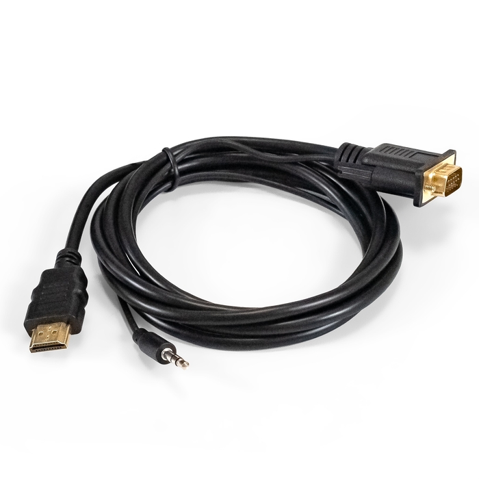

Кабель ExeGate HDMI - VGA + Jack 3.5 вилка-вилка 1.8м (EX294719RUS) черный