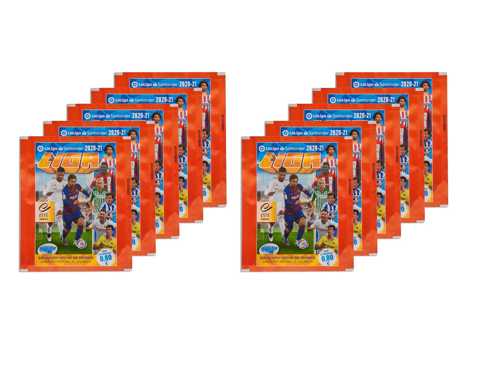 

10 пакетиков наклеек panini коллекции laliga santander 2020-21