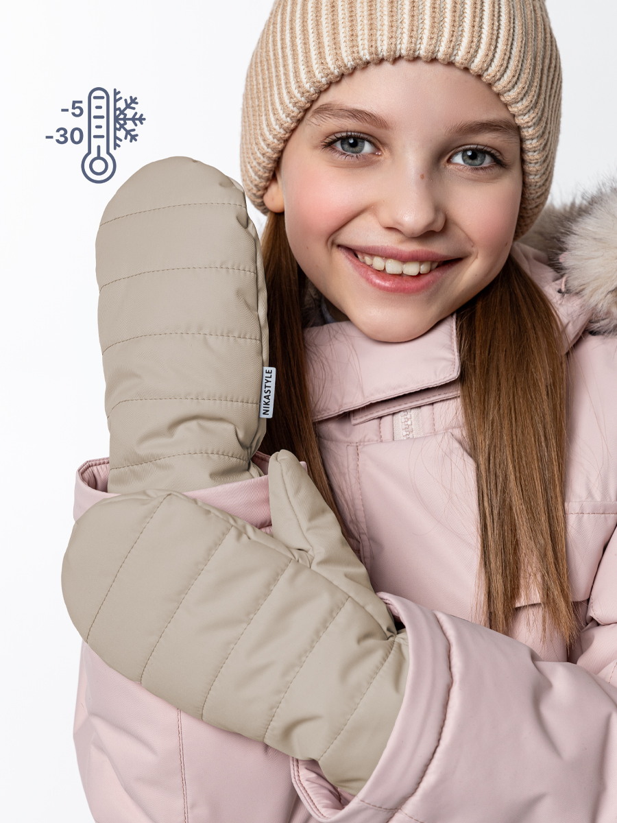 

Варежки детские NIKASTYLE 14з17624, беж, 14, Бежевый, 14з17624