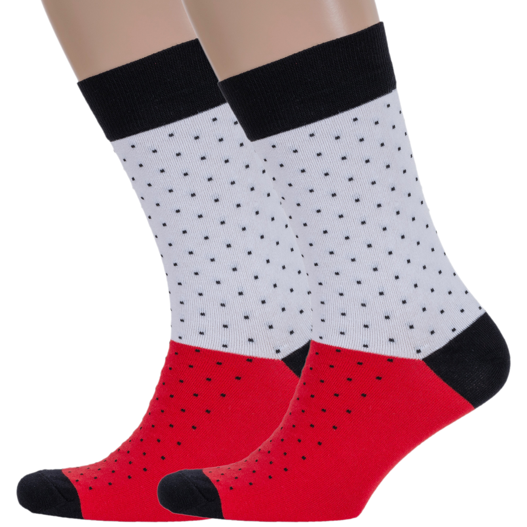 Комплект носков мужской Нева-Сокс 2-МА-4-2 бело-красный, 27