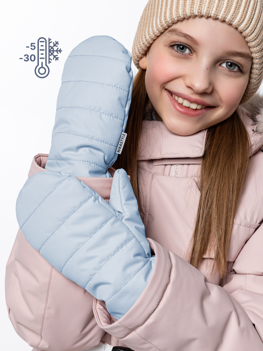 

Варежки детские NIKASTYLE 14з17624, лед, 14, Голубой, 14з17624