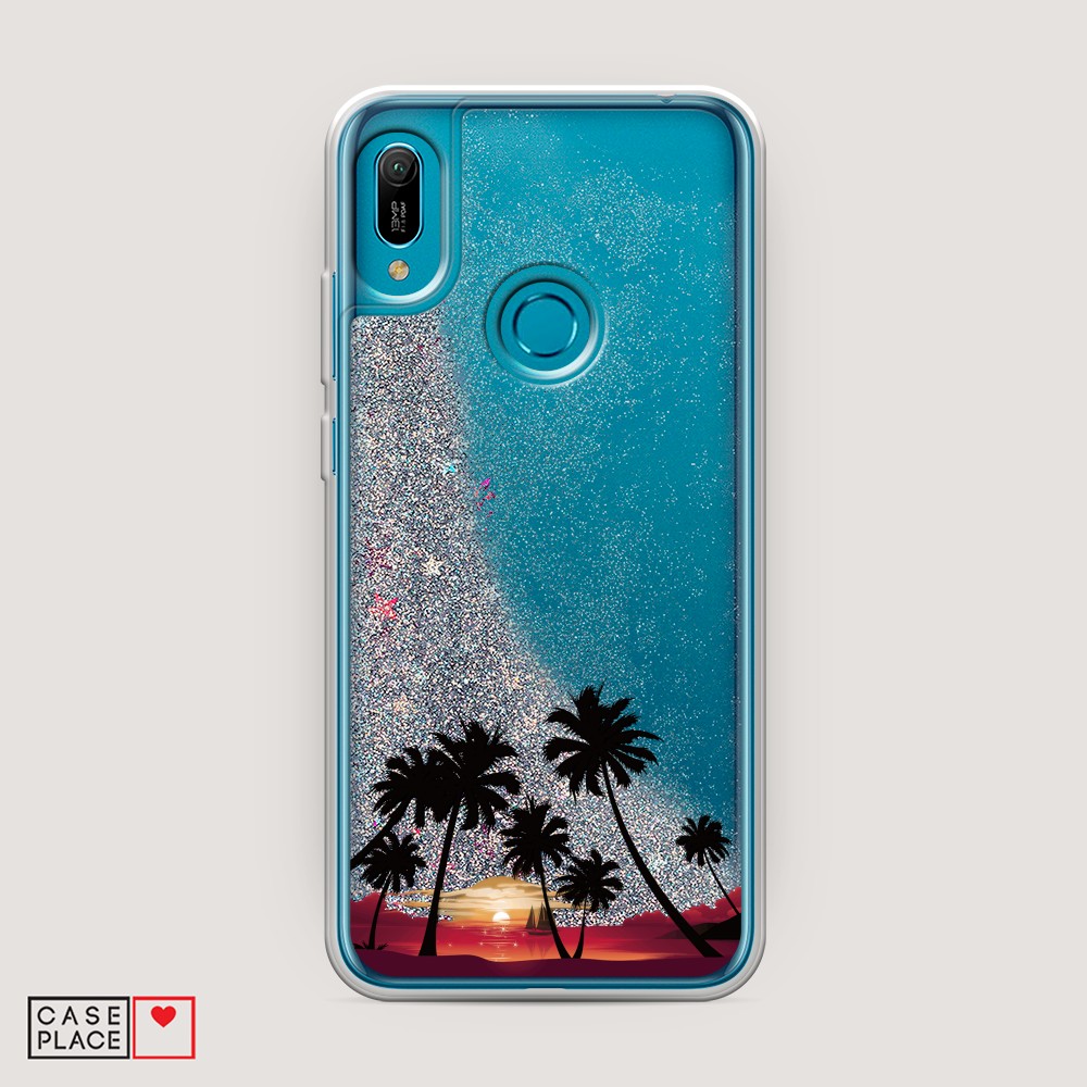 

Чехол Awog на Huawei Y6 2019/Honor 8a/8a Pro/Y6s "Закат и пальмы", Разноцветный, 68691-1