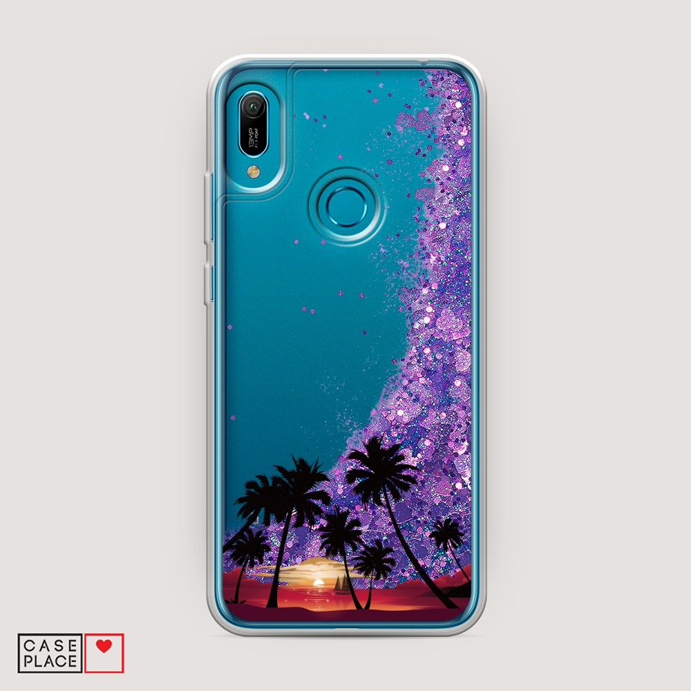 

Чехол Awog на Huawei Y6 2019/Honor 8a/8a Pro/Y6s "Закат и пальмы", Разноцветный, 68692-1