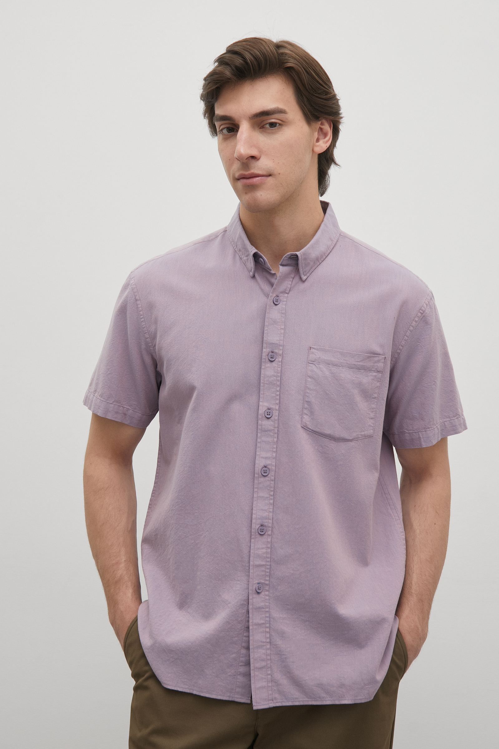 Рубашка мужская Finn Flare FSC21004 фиолетовая 2XL