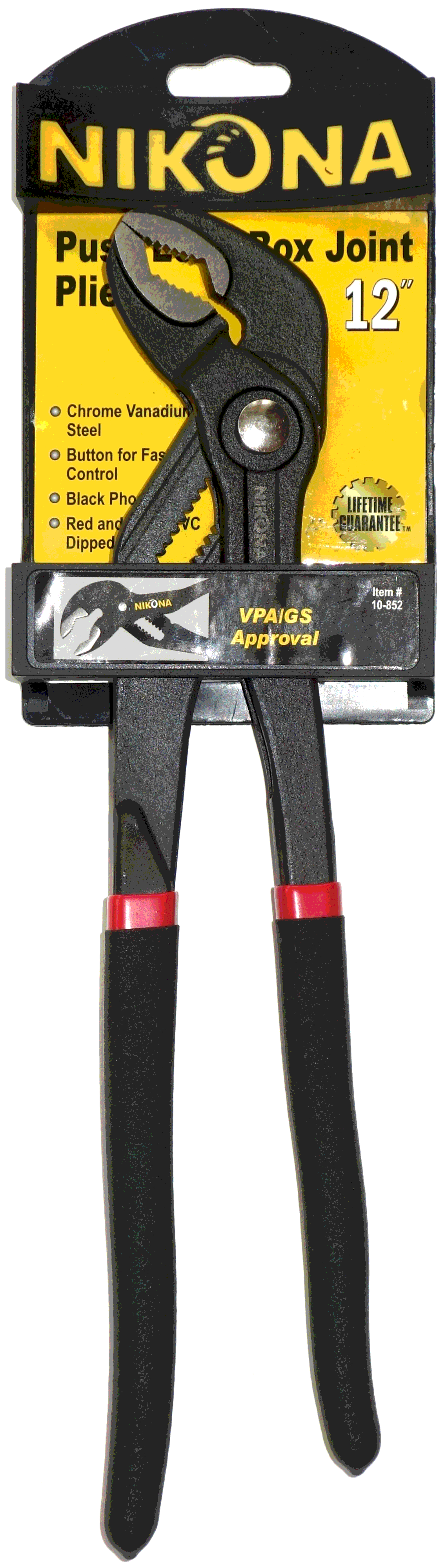 Сантехнические клещи NIKONA 10-852 с кнопкой регулировки 300 мм клещи переставные 400мм сантехнические с кнопкой фиксации rockforce