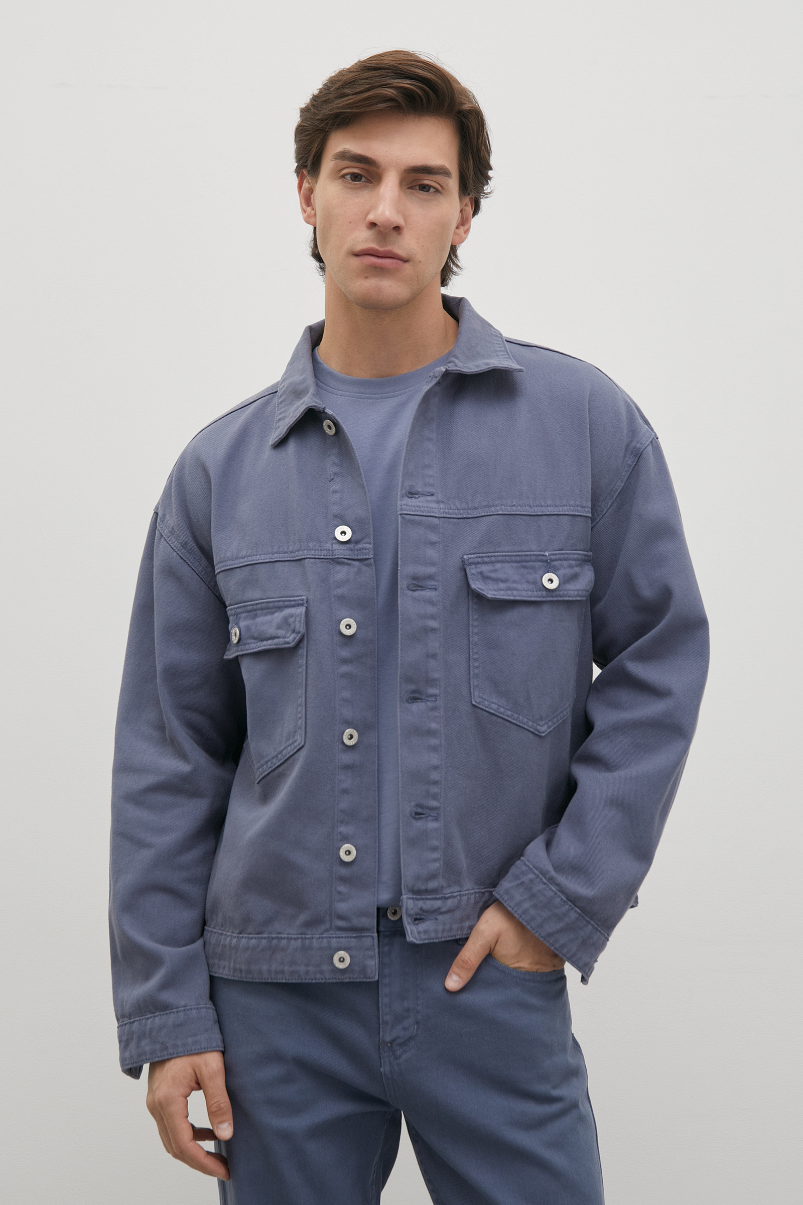 Джинсовая куртка мужская Finn Flare FSD25001 синяя L