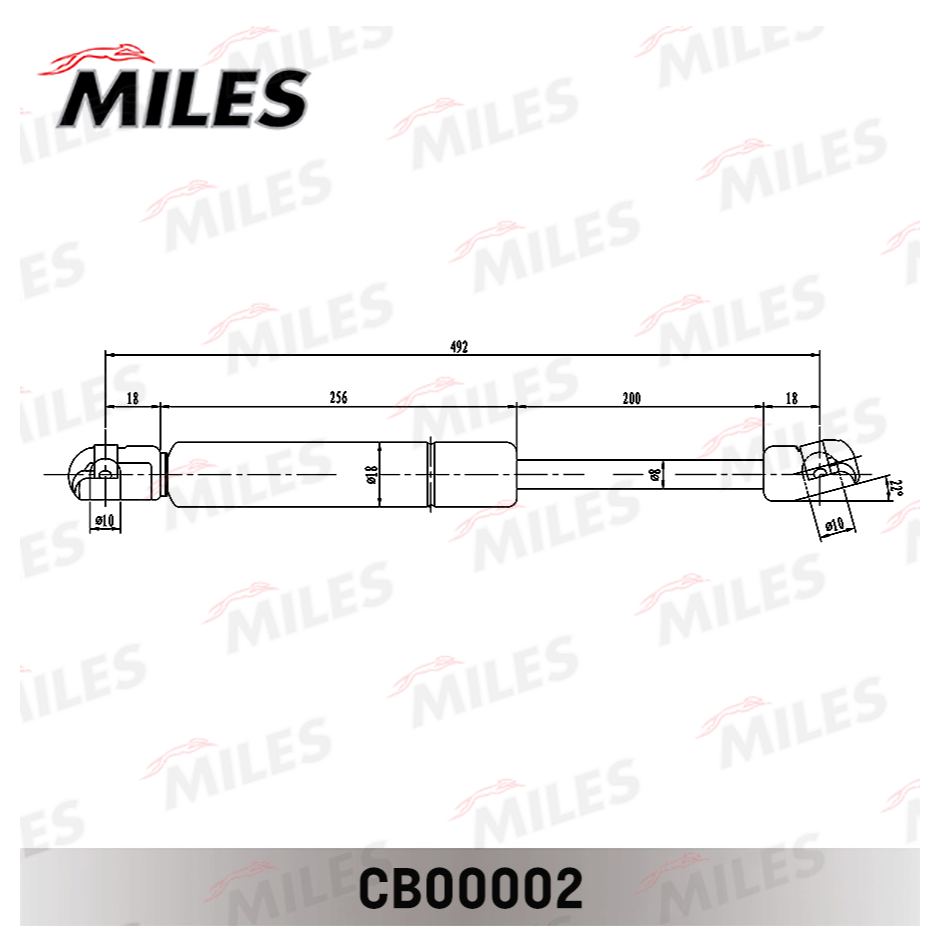 Упор Газовый Miles Cb00002 Skoda Octavia 96- / Амортизатор Багажника Miles арт. CB00002