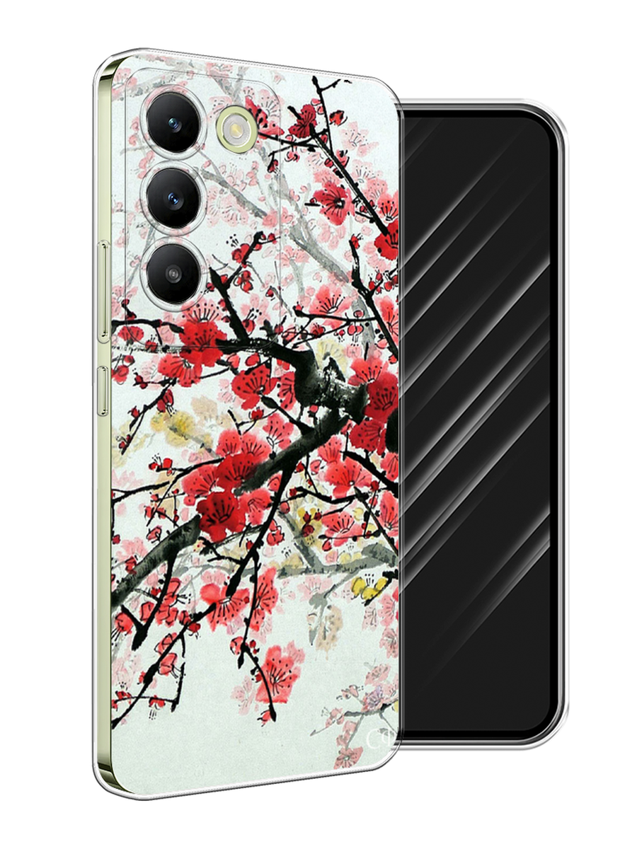 

Чехол Awog на Vivo V30 Lite 4G/Y100 4G/T3 5G/V30 SE 5G "Сакура", Розовый;черный, 2611150-1