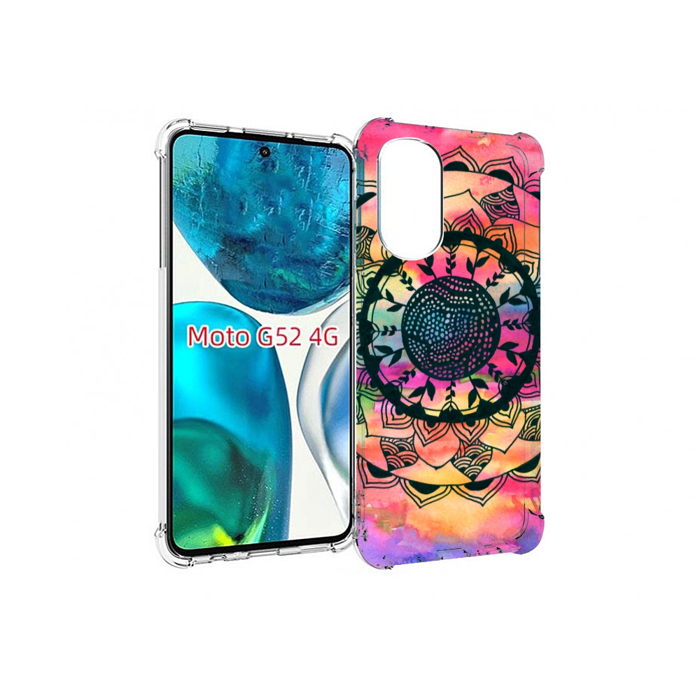 

Чехол MyPads яркая абстракция круглый цветок для Motorola Moto G82 / Moto G52, Прозрачный, Tocco