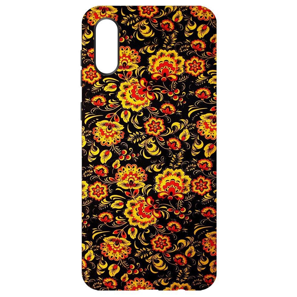 

Чехол-накладка Krutoff Soft Case Хохлома для Samsung Galaxy A02 (A022), Черный