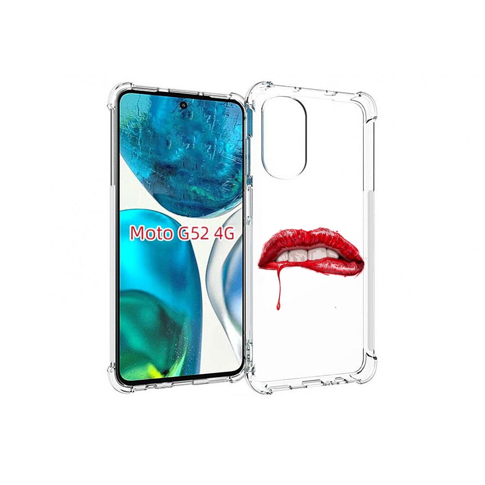

Чехол MyPads яркие красные губы для Motorola Moto G82 / Moto G52, Прозрачный, Tocco