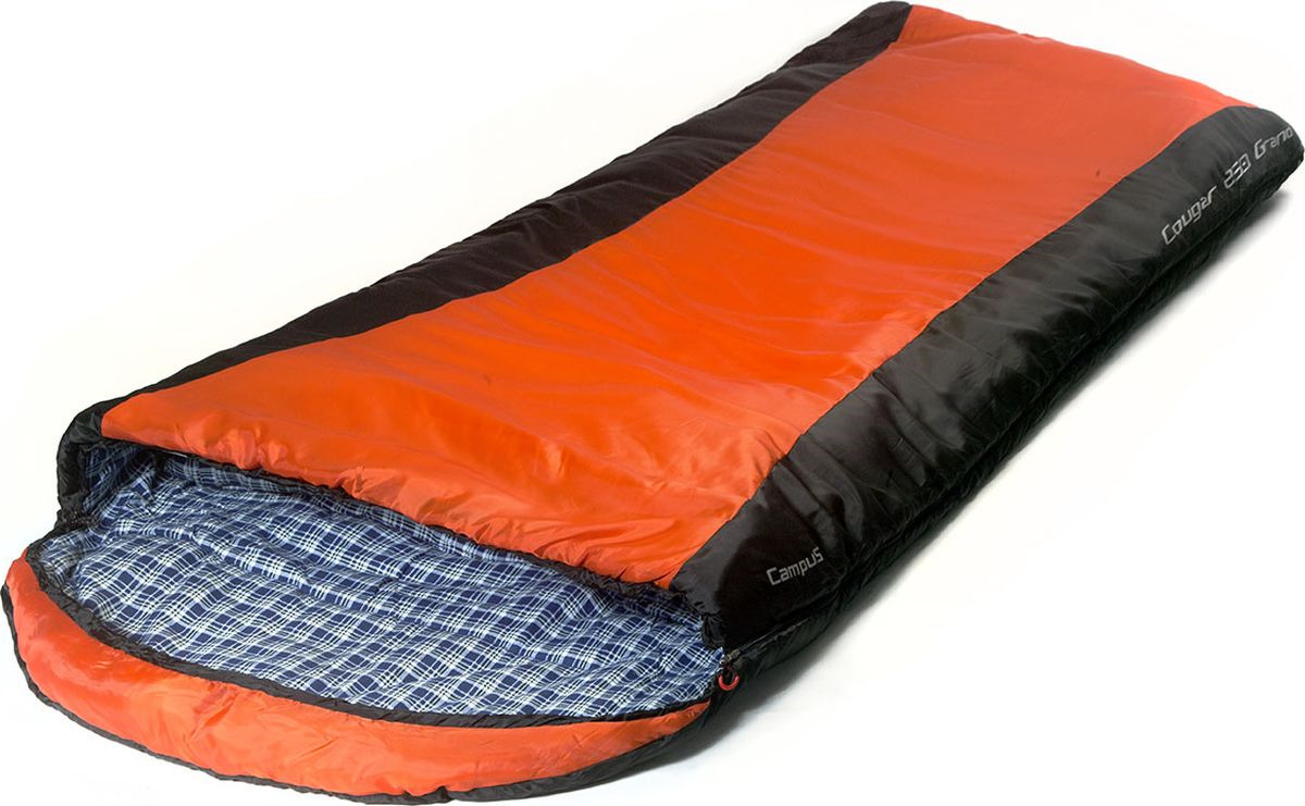 фото Спальный мешок campus coguar 250 l-zip black/orange, левый