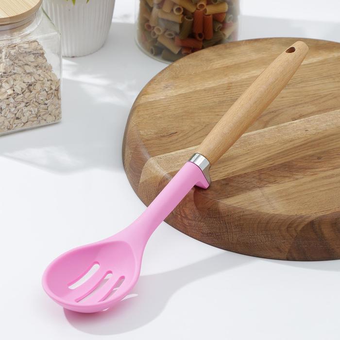 

Ложка с прорезями Доляна "Стелла", 29х6,5х2,5 см, цвет розовый, Фиолетовый