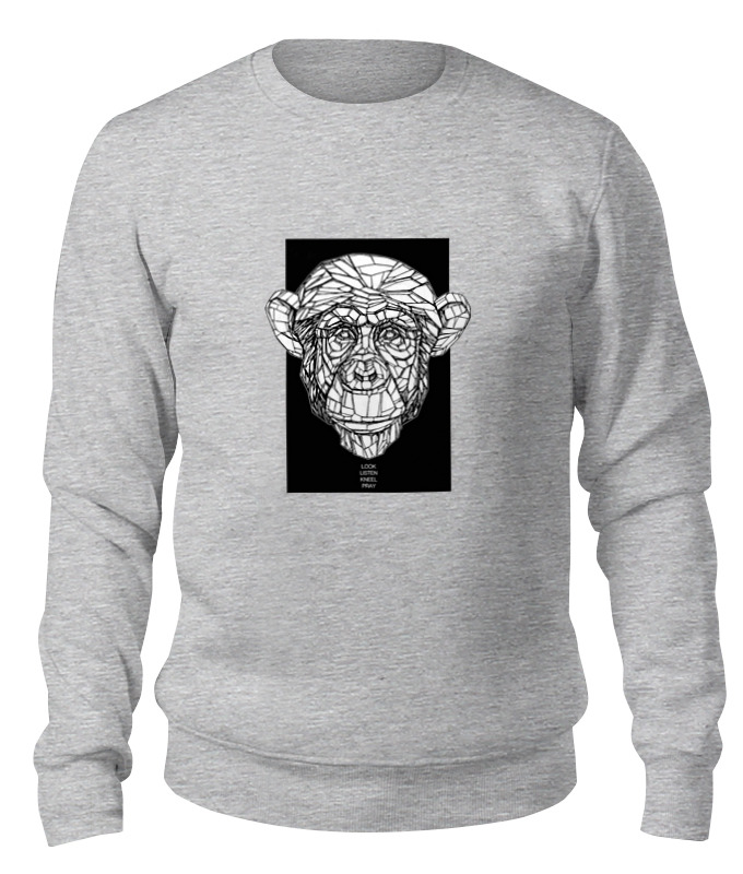 

Свитшот унисекс Printio Monkey серый S, Monkey