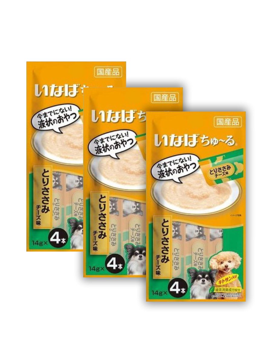 

Лакомство для собак INABA Chao Churu, пюре, курица с сыром, 3 шт по 4*14г, ЧАО ЧУРУ