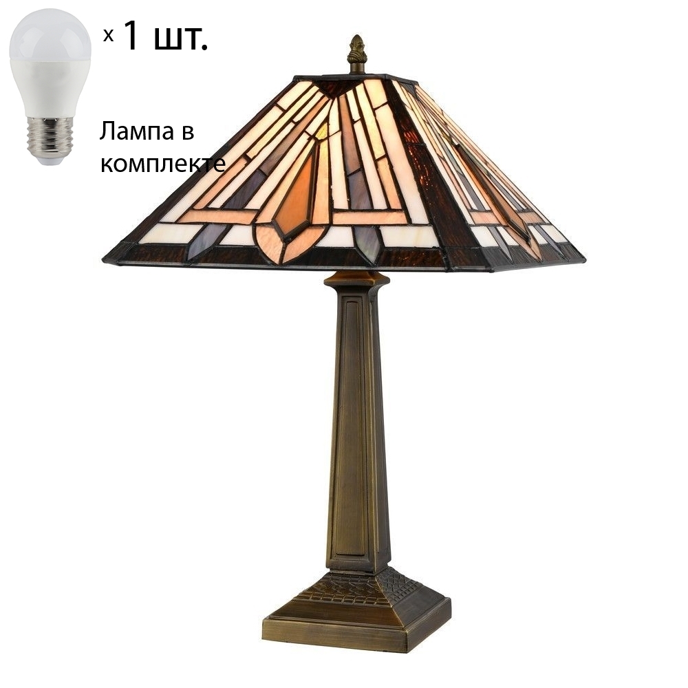 

Настольная лампа с лампочкой Velante Тиффани 846-804-01+Lamps E27 P45