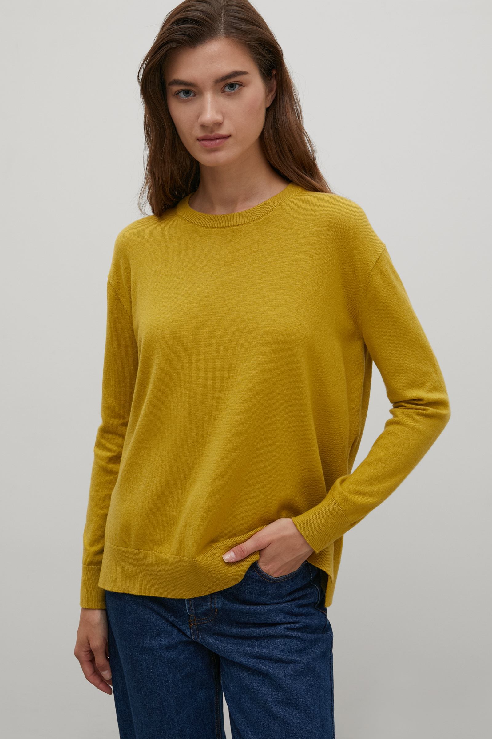 

Джемпер женский Finn Flare BAS-10112 желтый 2XL, BAS-10112