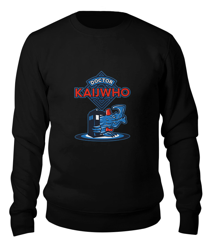 

Свитшот унисекс Printio Doctor who x kaiju черный S, Doctor who x kaiju