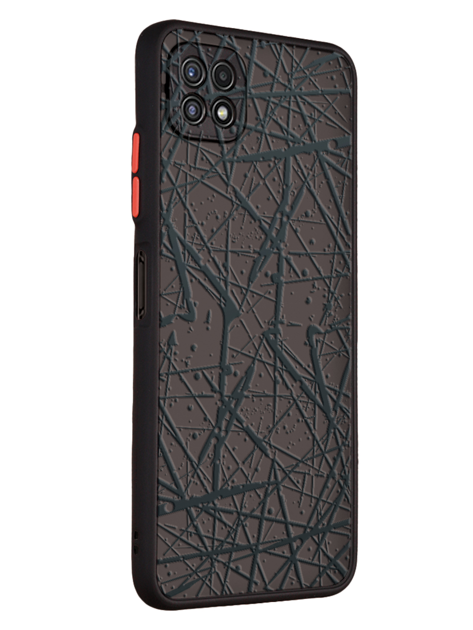 Чехол Mcover для Galaxy A22S 5G, с защитой камеры, Чёрный узор