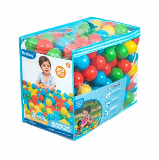 

Пластиковые мячи Bestway 52649 BW 5 8 см 250 шт для игровых центров от 1 года, 52649