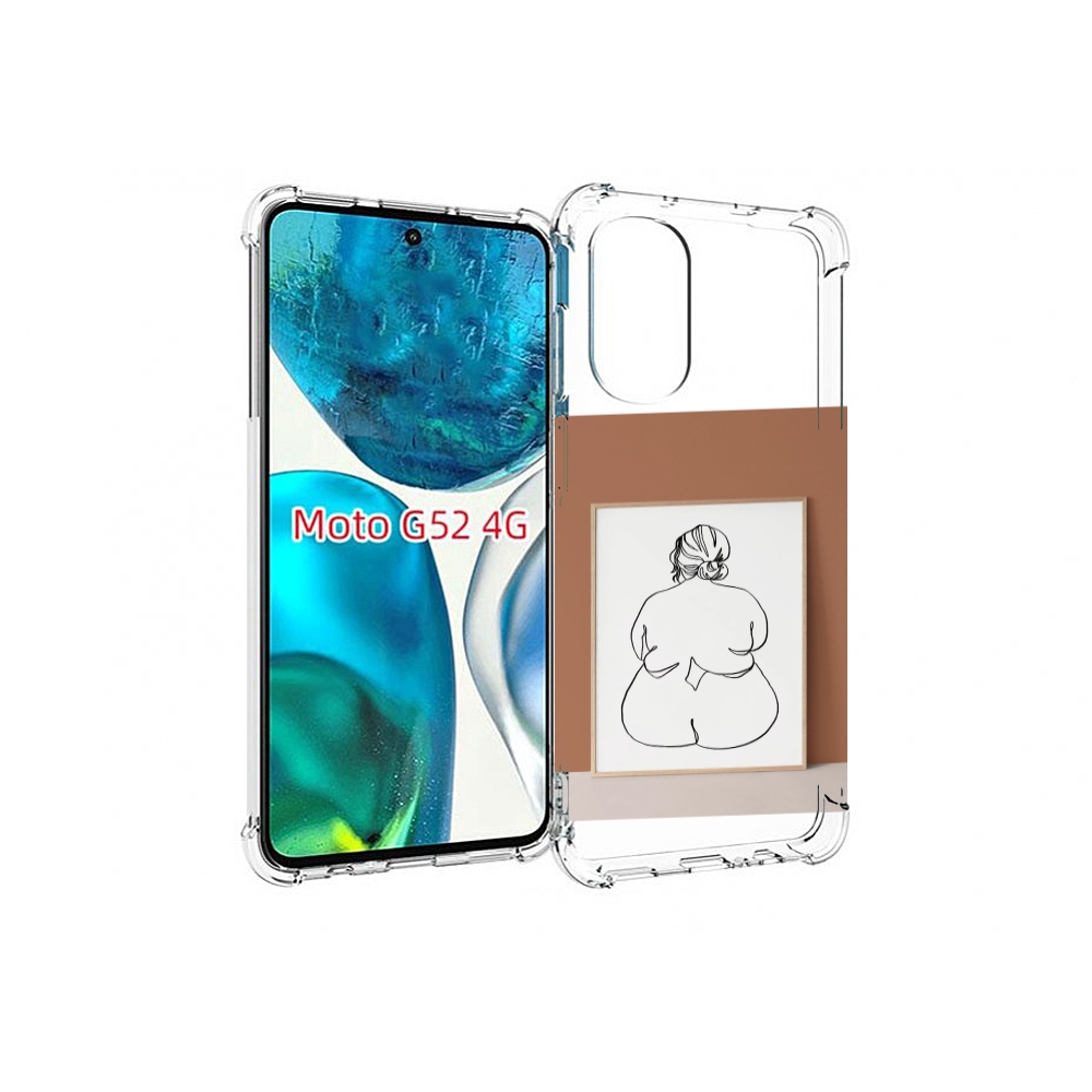 Чехол MyPads Body Positive Female Figure Line Art женский для Motorola Moto G82 / Moto G52