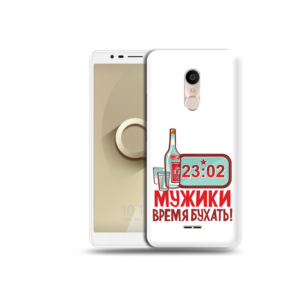 

Чехол MyPads Tocco для Alcatel 3C 5026D 23 февраля время пить!, Прозрачный, Tocco