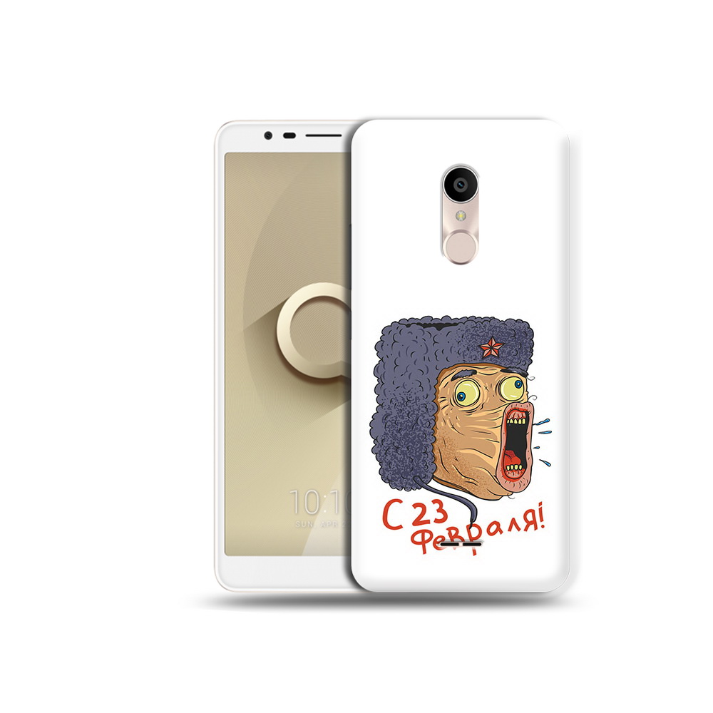 

Чехол MyPads Tocco для Alcatel 3C 5026D 23 февраля смешная эмоция, Прозрачный, Tocco