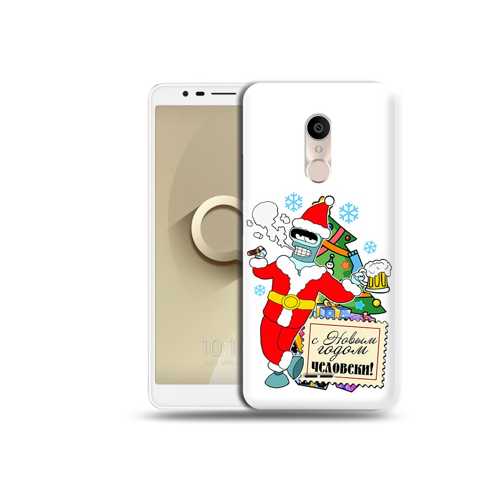 

Чехол MyPads Tocco для Alcatel 3C 5026D С новым годом человеки, Прозрачный, Tocco
