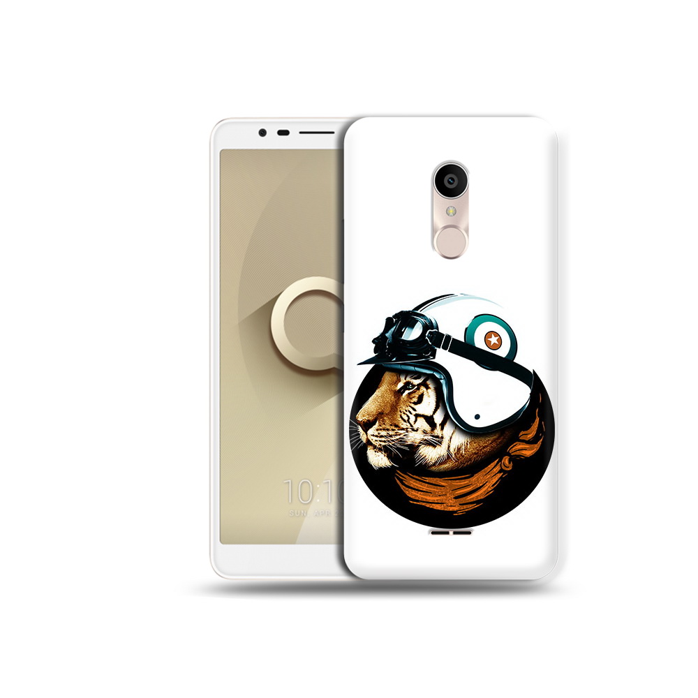 

Чехол MyPads Tocco для Alcatel 3C 5026D Тигр в шлеме, Прозрачный, Tocco