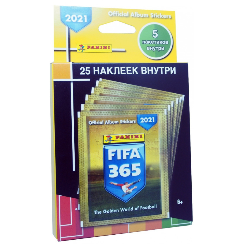блистер наклеек panini fifa 365 2021 (5 пакетиков с наклейками)
