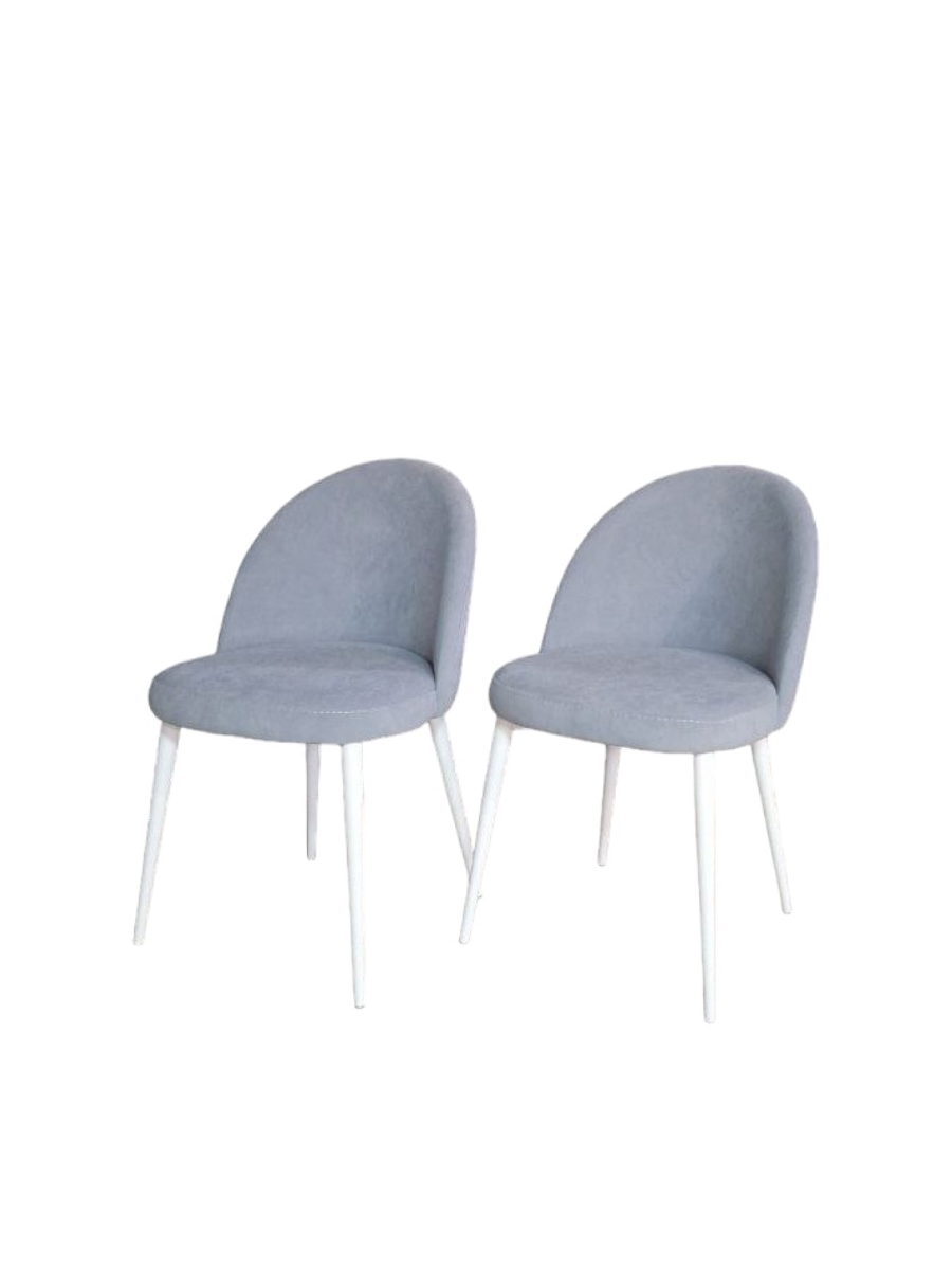 Комплект стульев Veles Марсель 2 шт, голубой на белых ножках