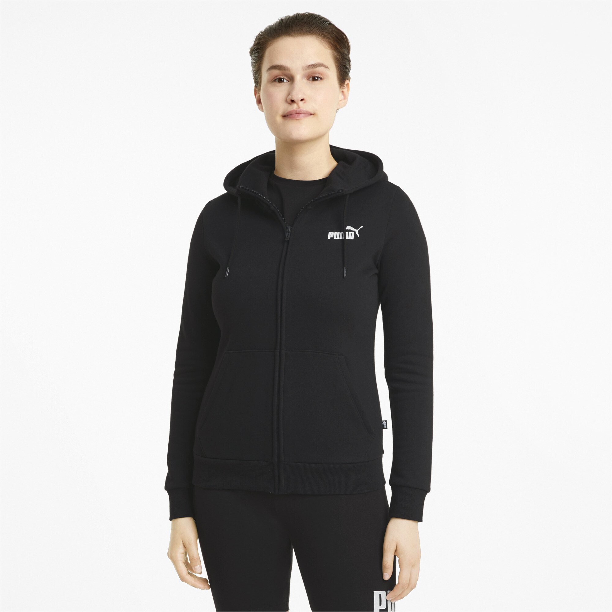 

Толстовка женская PUMA Ess Small Logo Full-Zip Hoodie Fl черная 3XL, Черный, Ess Small Logo Full-Zip Hoodie Fl