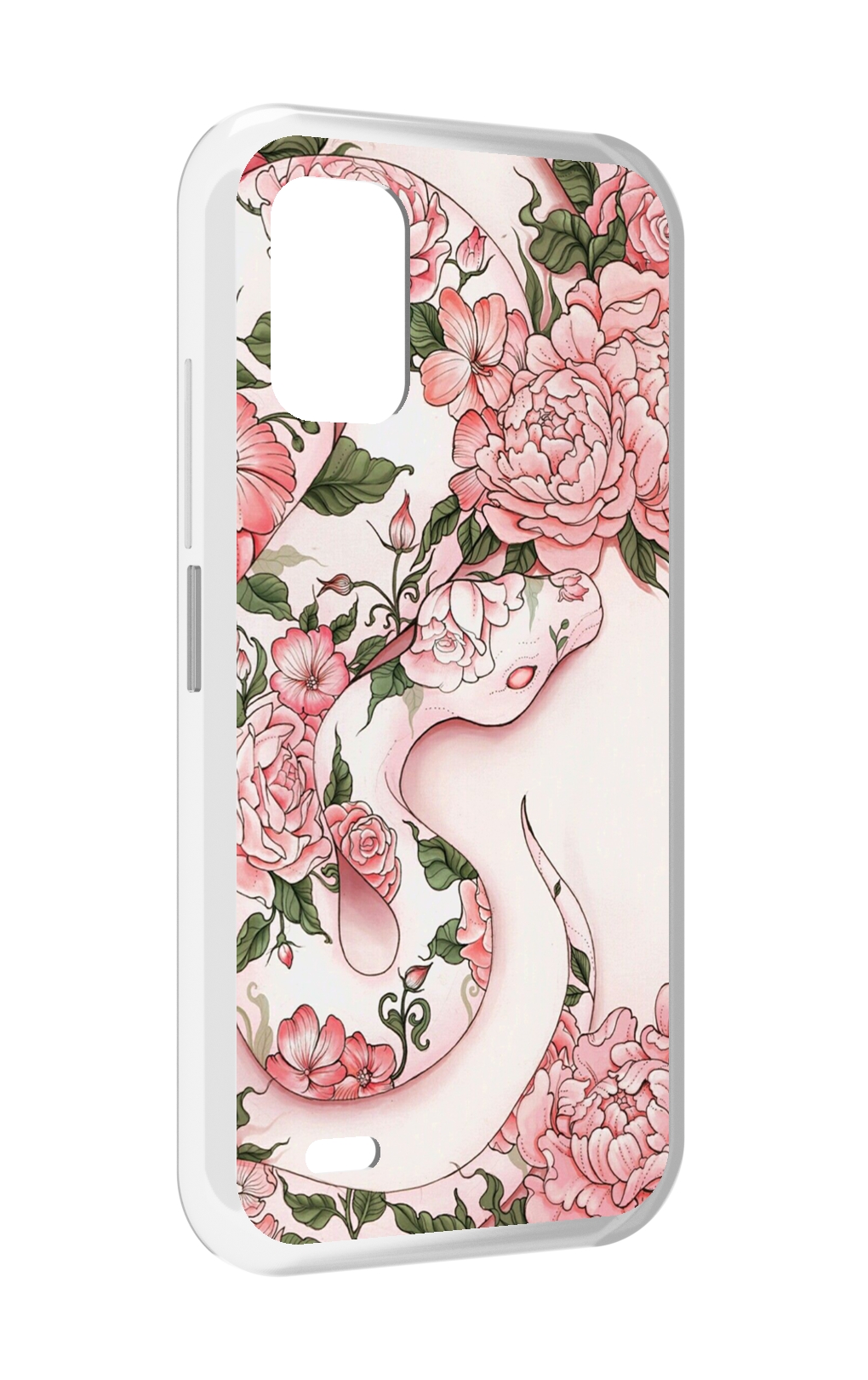 

Чехол MyPads змея-в-розовых-цветах женский для UMIDIGI Bison GT2 / GT2 Pro, Прозрачный, Tocco