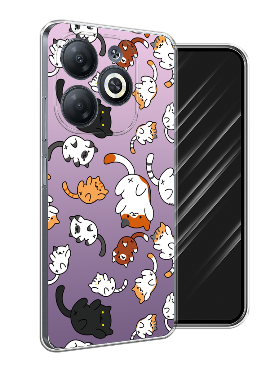 

Чехол Awog на Infinix Smart 8/8 HD/Hot 40i "Котопад", Фиолетовый;белый, 3105650-1