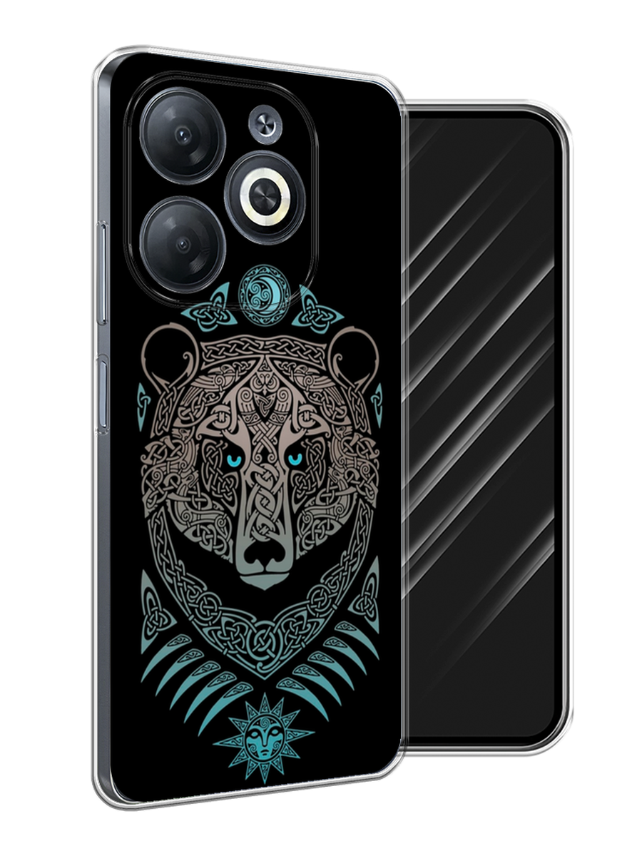 

Чехол Awog на Infinix Smart 8/8 HD/Hot 40i "Кельтский медведь", Черный;серый, 3105650-1