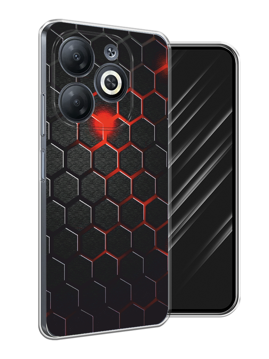 

Чехол Awog на Infinix Smart 8/8 HD/Hot 40i "Фон соты красные", Красный;черный, 3105650-1